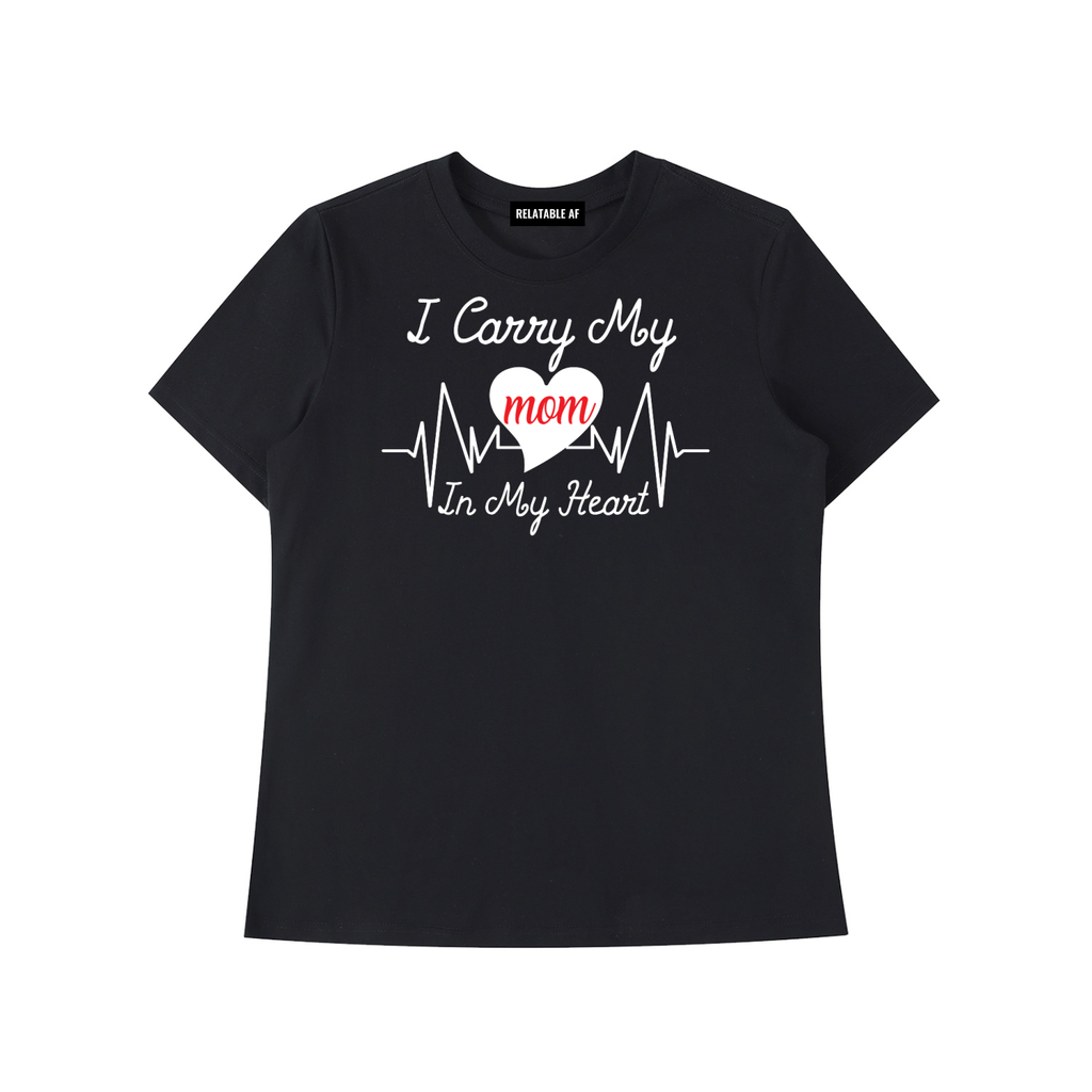 I Carry My Mom in My Heart Essential Standard Shoulder T-Shirt