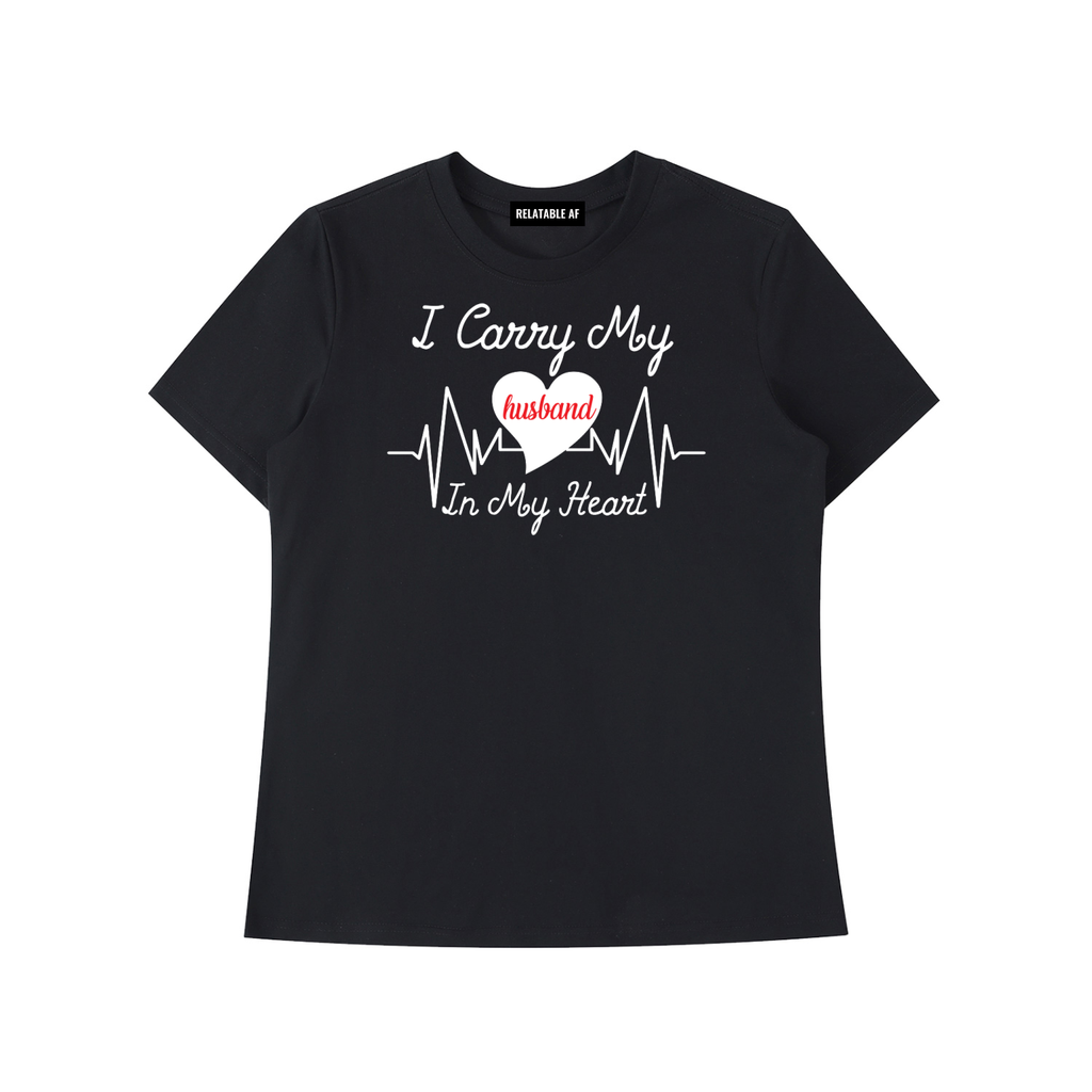 I Carry My Husband in My Heart Essential Standard Shoulder T-Shirt