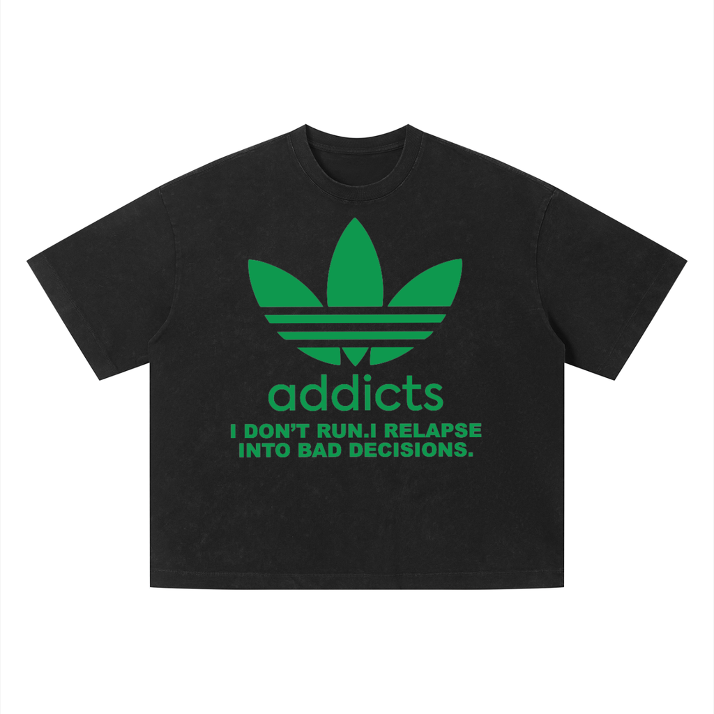 addicts Unisex Vintage Wash Boxy T-Shirt