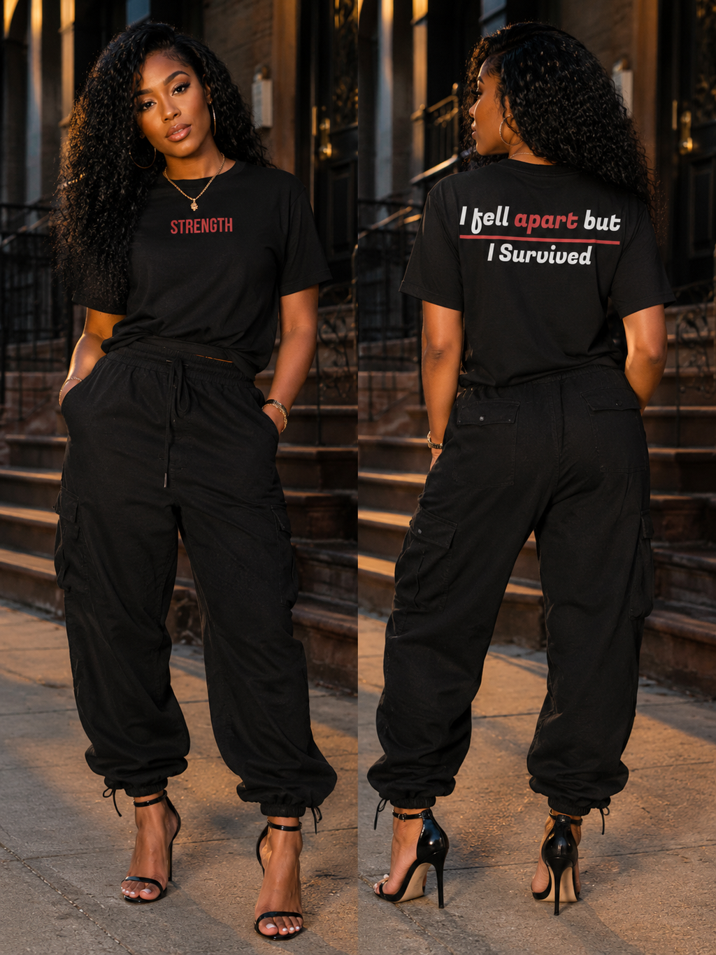 Strength / I Fell Apart but I Survived Unisex Classic Crew Neck T-shir