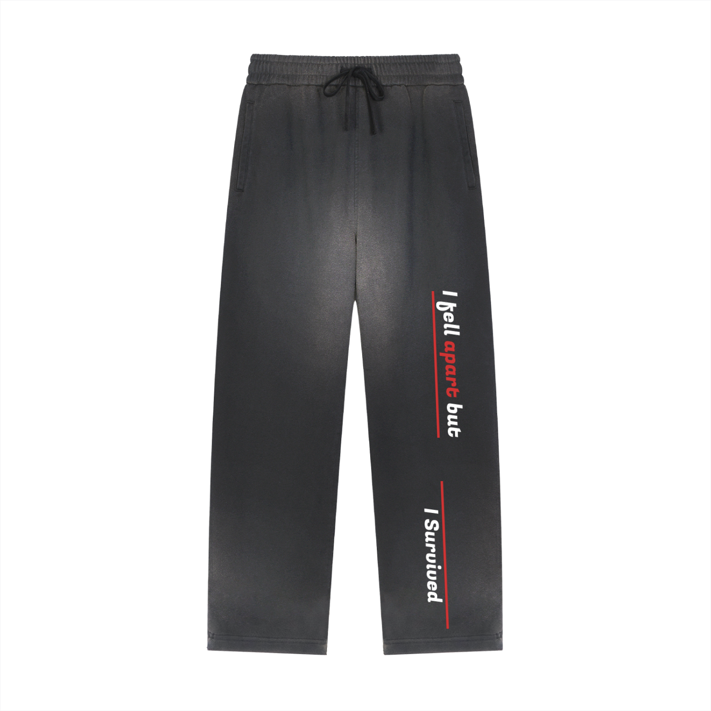I Fell Apart but I Survived, Sun Fade Raw Edge Straight-Leg Sweatpants