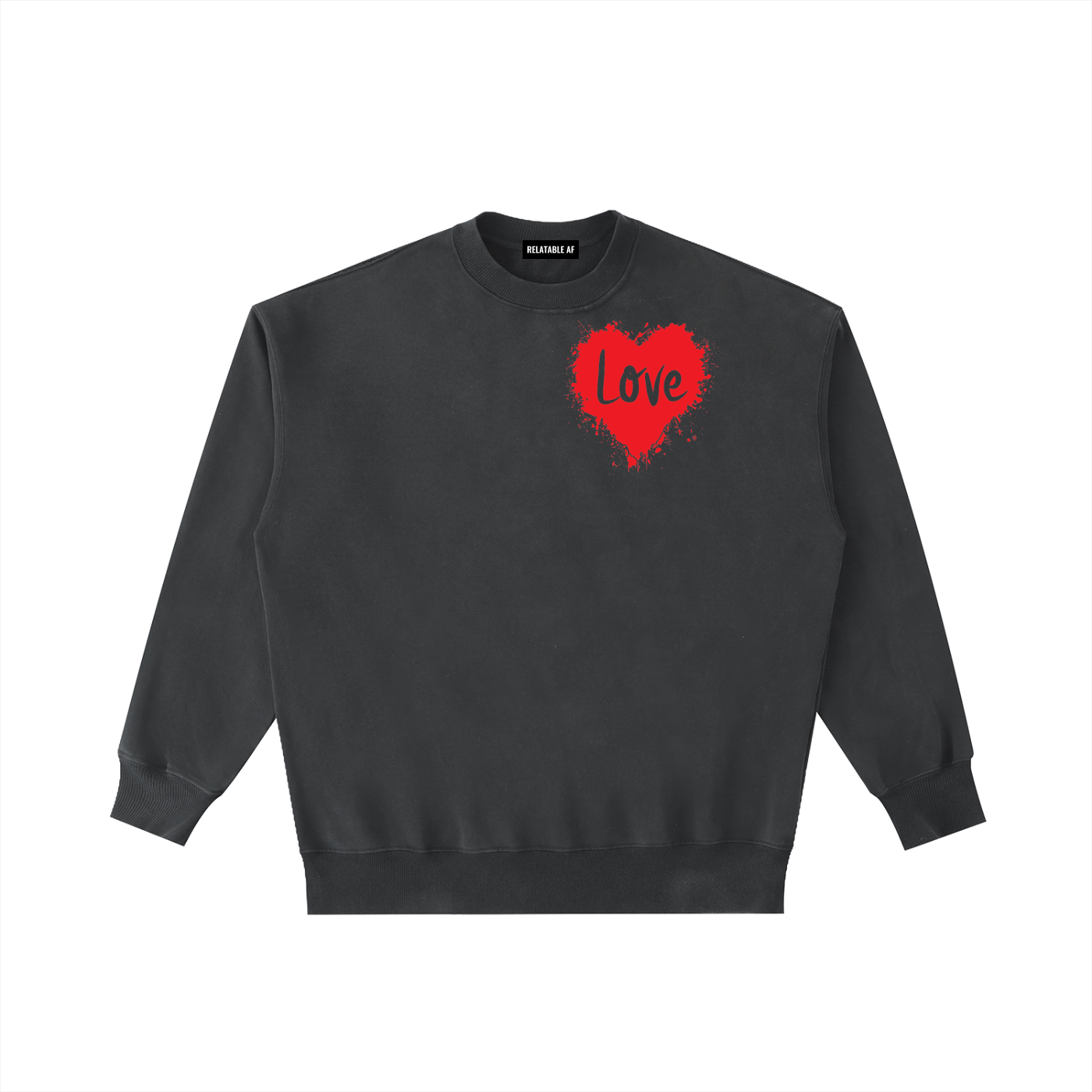 Love Vintage Washed Heavyweight Crewneck Sweatshirt