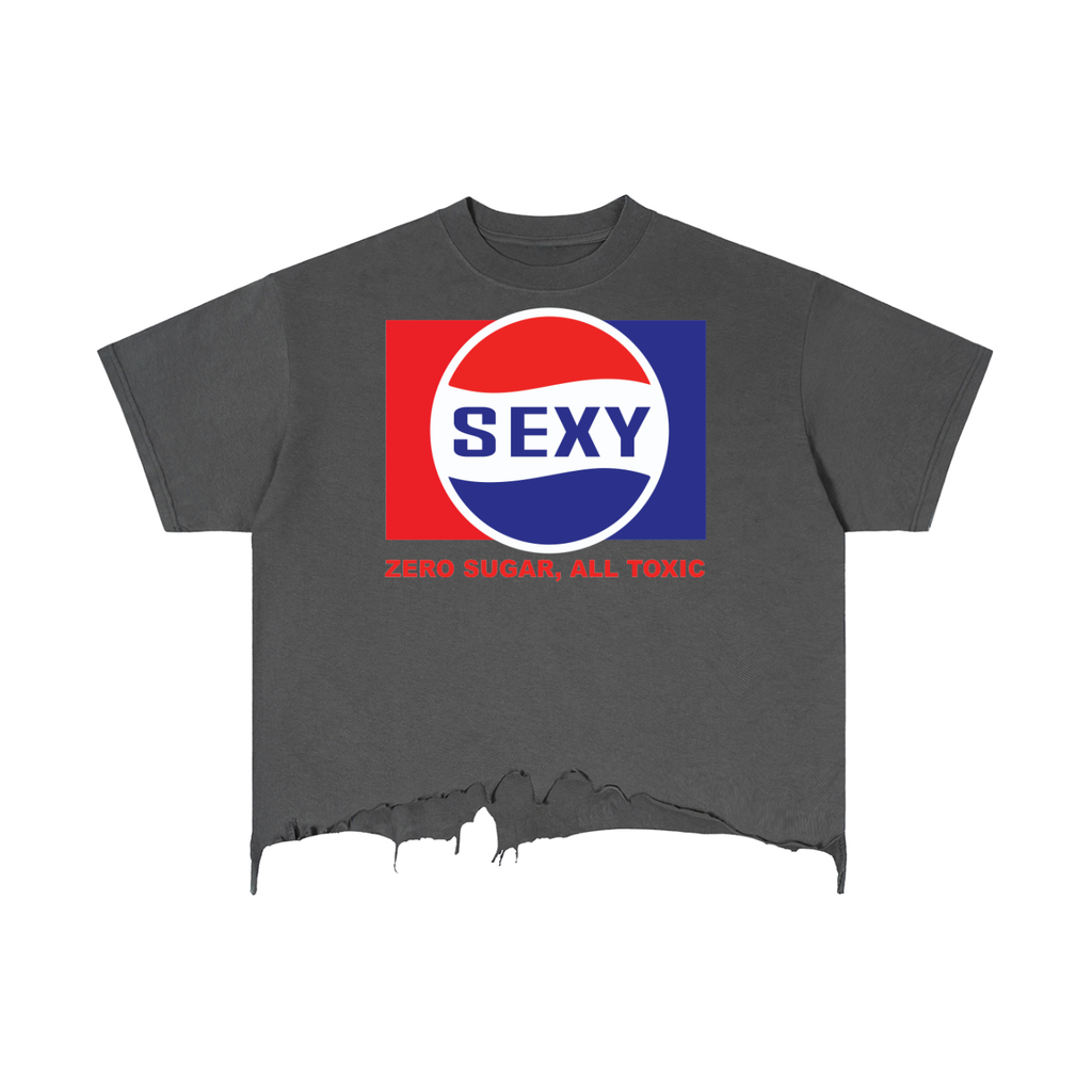 Sexy Zero Sugar all Toxic Vintage Wash Boxy Distressed Hem T-Shirt