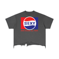 Sexy Zero Sugar all Toxic Vintage Wash Boxy Distressed Hem T-Shirt