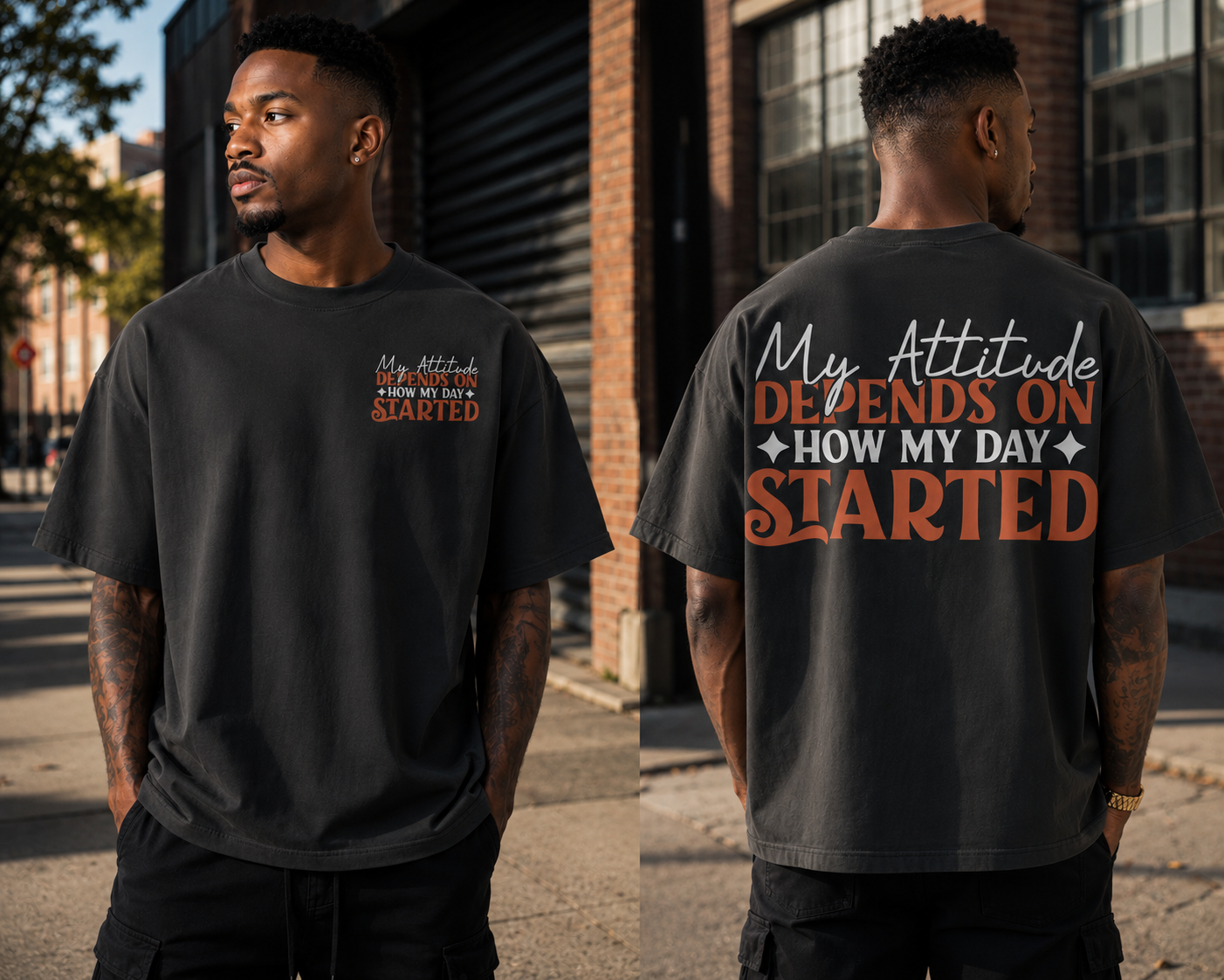 My Attitude Depends on How My Day Started Unisex Classic Boxy T-shirt