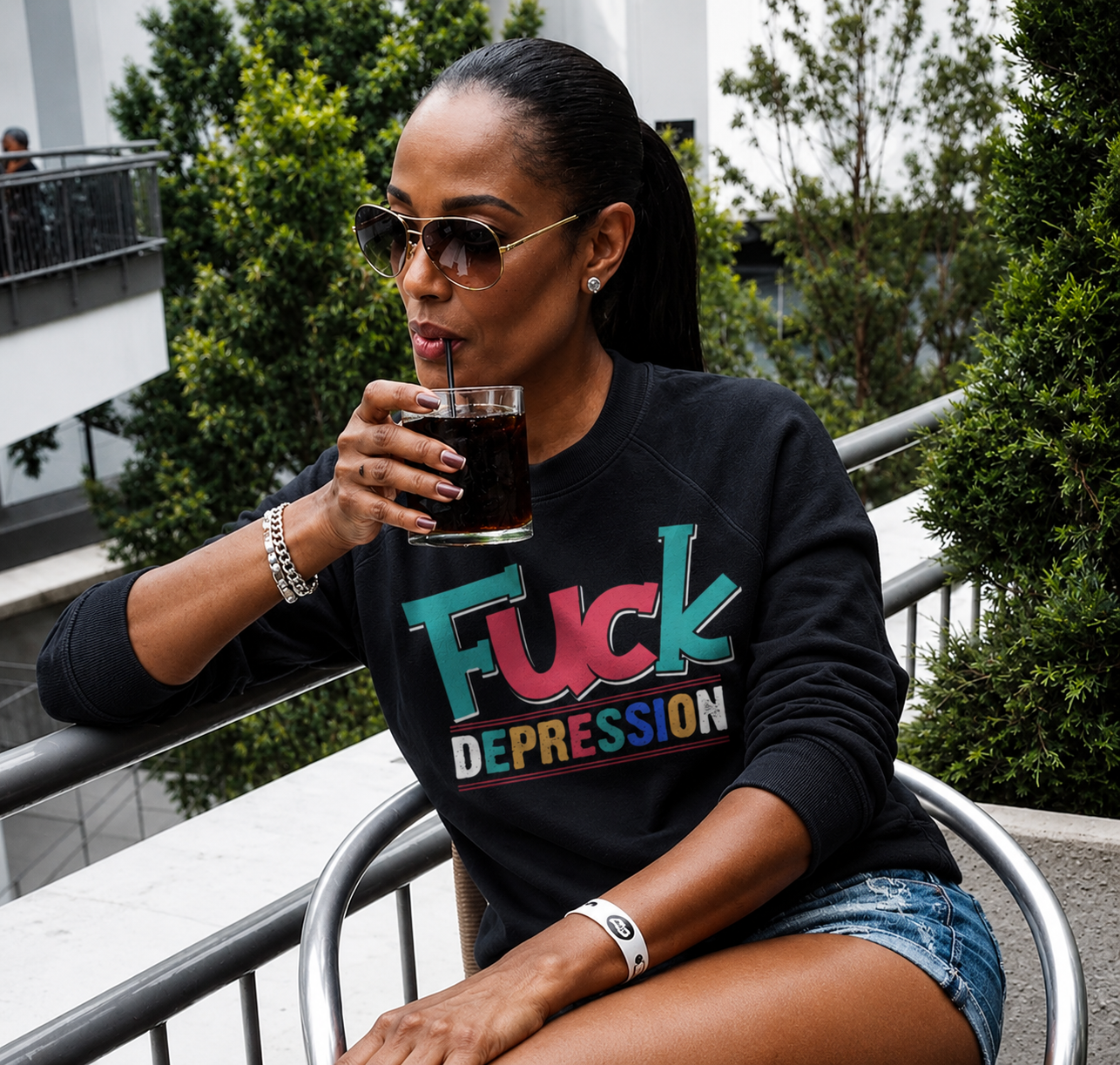 Fuck Depression Unisex Heavyweight Brushed Fleece Sweatshirt