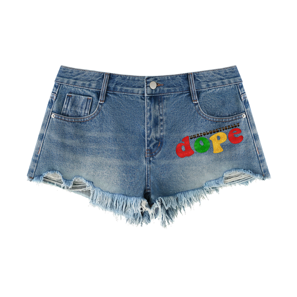 Women's Vintage Wash Raw Hem Denim Shorts
